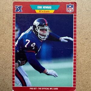 1989 Pro Set Erik Howard New York Giants Football Card